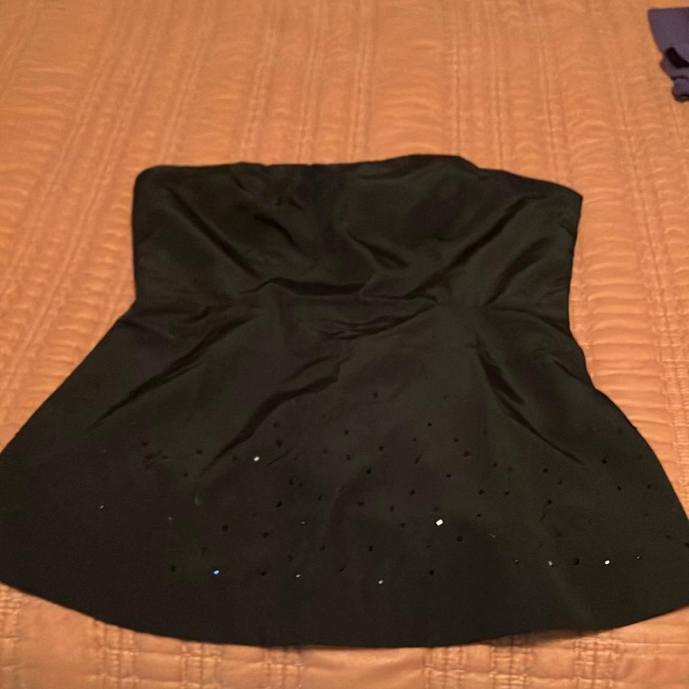 Strapless Black Sequin Embellished Dress